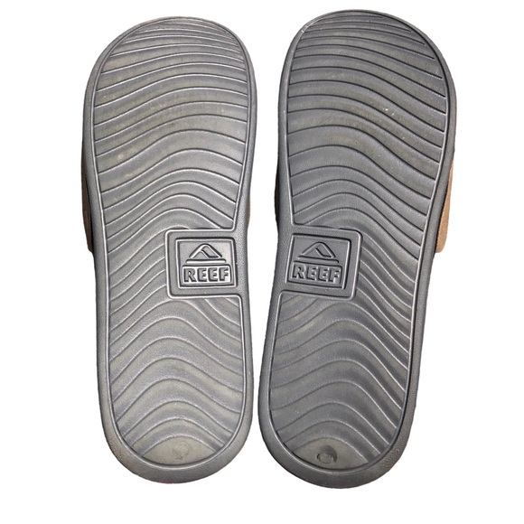 Reef One Slide Sandal Men's Size 12 Gray and Tan - Picture 6 of 8